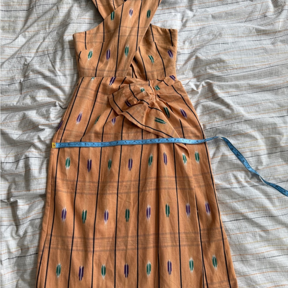 Ulla Johnson Orange Pattern Crossover Halter Maxi Dress similar to Noelle - Picture 7 of 16